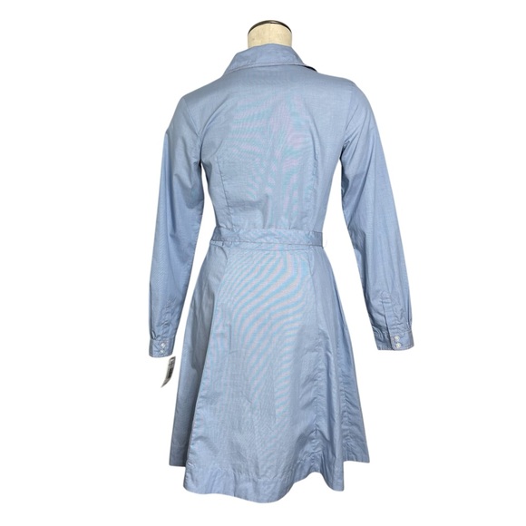 PENDLETON Blue Gingham Shirt Dress Cotton Belted Long Sleeve Western Size 4 NWT - Picture 2 of 15
